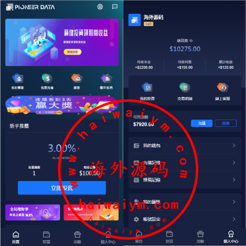 新版UI海外投资理财系统/多语言投资源码/投资众筹系统